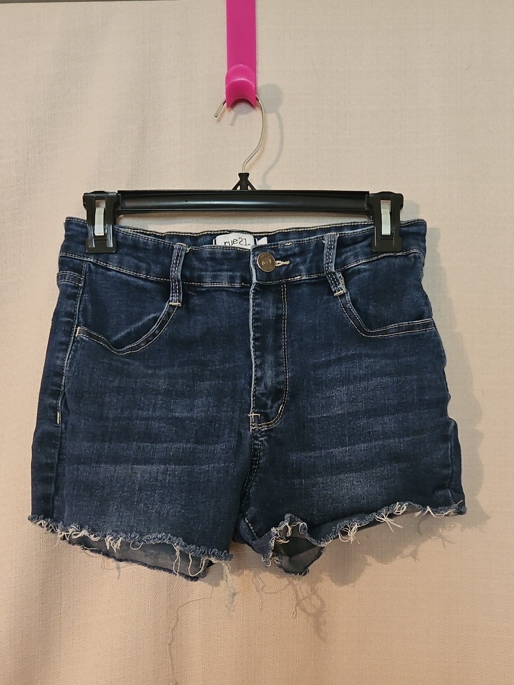 Rue21 Dark Blue Frayed Hem Denim Shorts